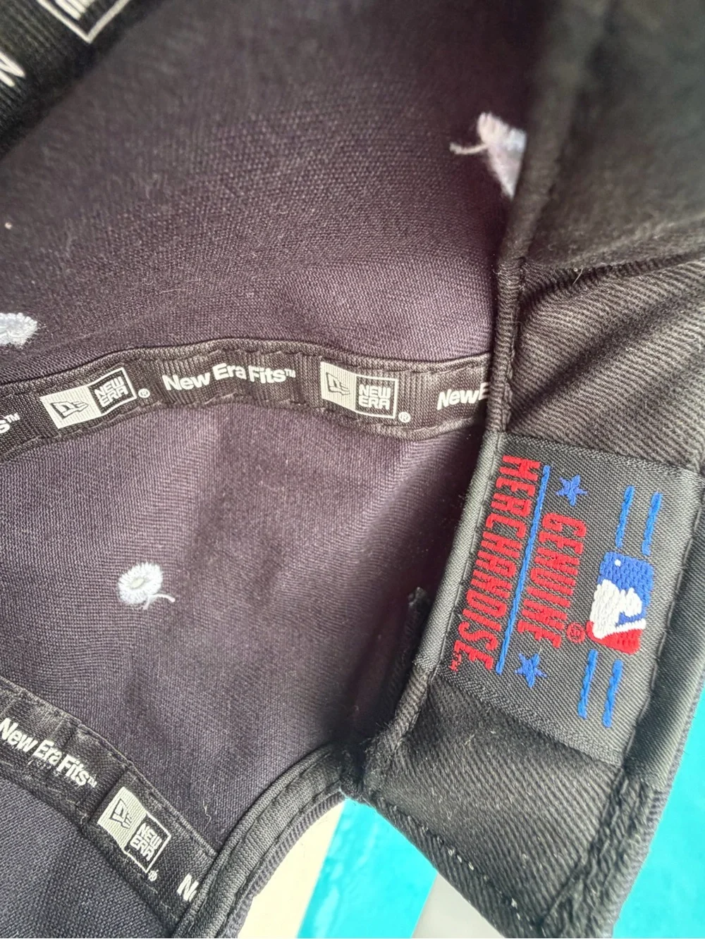 New Era Black Interior Snapback with Red & Blue Patch